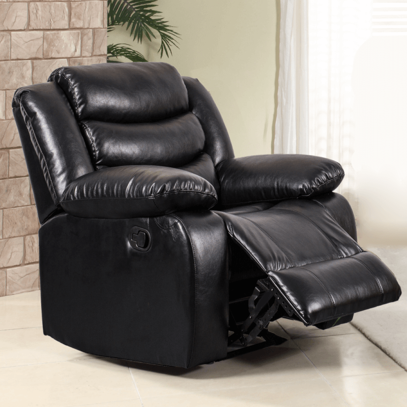 Black Faux Leather Recliner Chair By Milton Green Stars