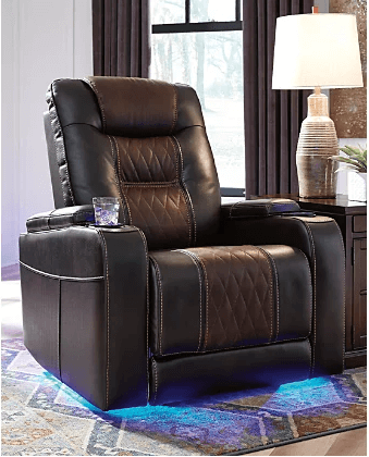 product image of LED lights on Ashley Power Recliner
