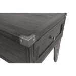 Todoe End Table Todoe End Table with USB Ports & Outlets by Ashley back view with plugs no background drawer, corner, and top detail product image