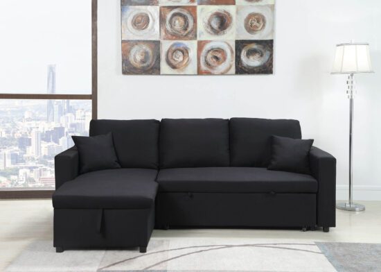 8067 Sofa Chase with storage in black milton green stars product image