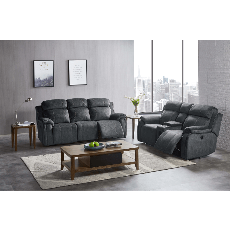 Tango Shadow Sofa and Loveseat w/Bluetooth Speakers By New Classic Furniture