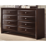 Emily Storage bedroom set Dresser with 8 drawers in dark cherry finish product image silver knobs