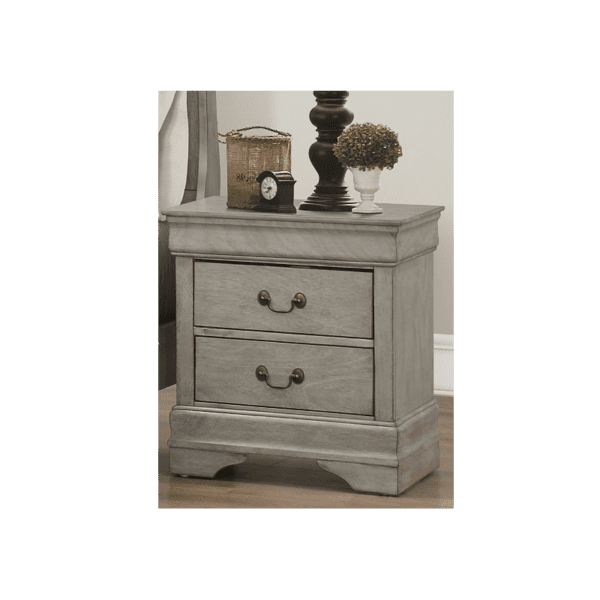 Grey Louis Philip nightstand by Crown Mark product image with 2 drawers