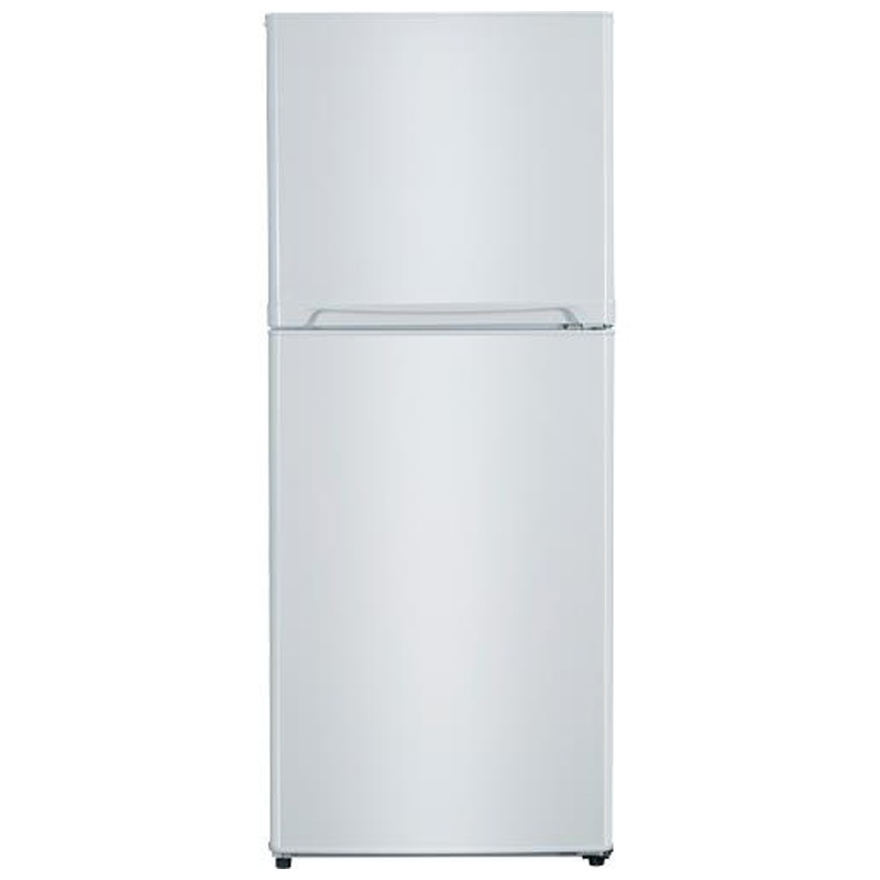 Avanti FF10B0W 10 Cu Ft Top Freezer Frost Free Refrigerator White closed, no exterior handle.
