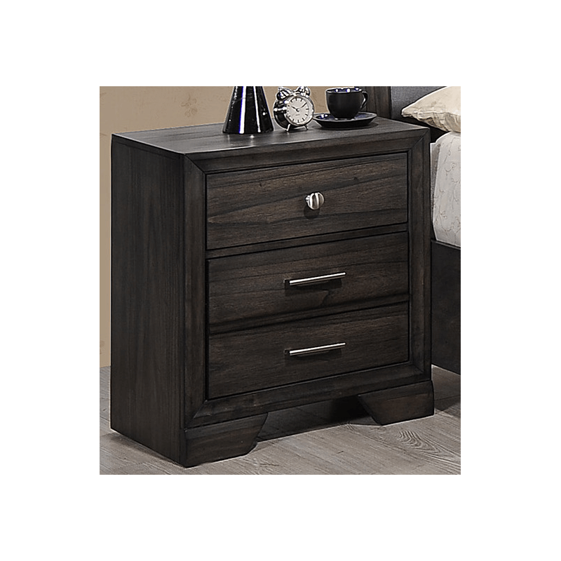 B6580 Jaymes Nightstand by crown mark product image with 3 drawers in a dark brown finish