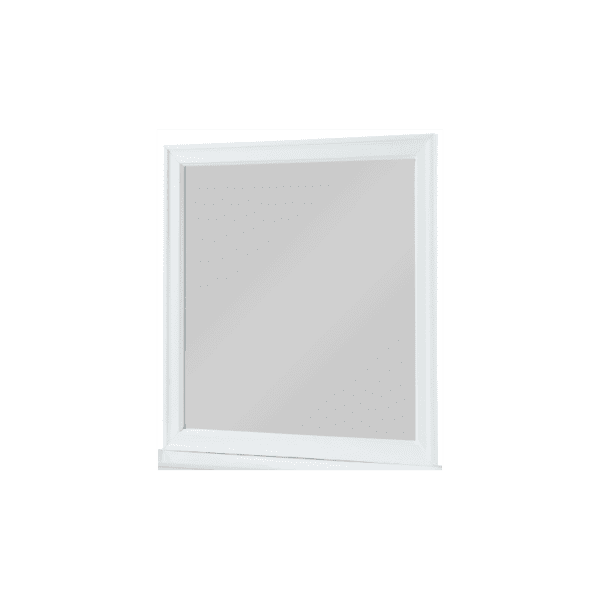 This mirror features a beautiful beveled frame, clean lines and a crisp white finish that brightens any space. product image louis philip white mirror