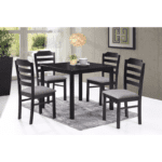 Vista 5 Pc. Dining Set by casa blanca furniture product image with a square table, upholstered beige seats and in an espresso finish.