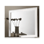 Andover Mirror by crown mark with white wood finished frame