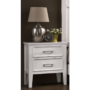 Andover nightstand by crown mark product image in white wood finish with silver knobs