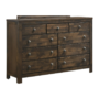 Blue Ridge dresser by new classic furniture with 9 drawers in a grey finish that looks brown product image