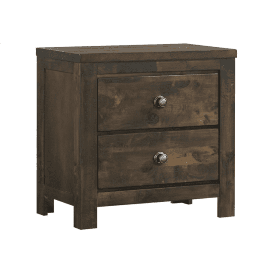 Blue Ridge nightstand by new classic furniture with 2 drawers in a grey finish that looks brown product image