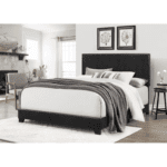 7563 upholstered bed frame by milton green stars product image with black pu fabric