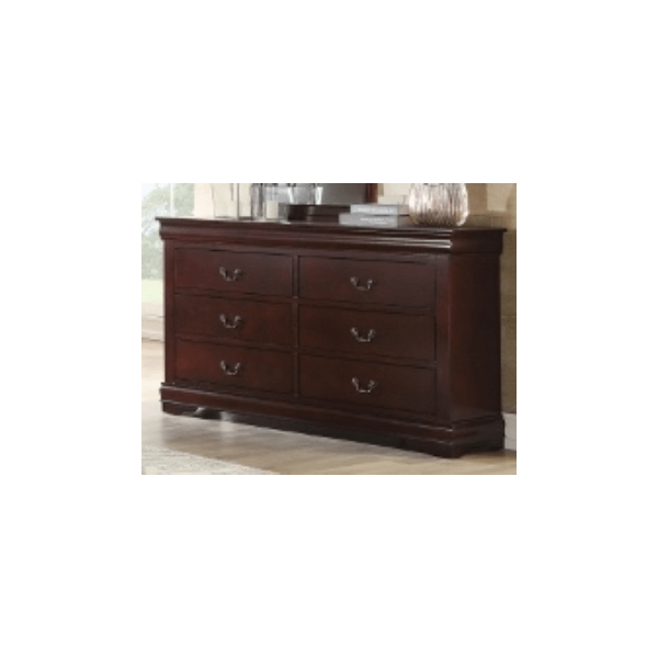 Crown Mark B3800 Louis Philip in Cherry Dresser With 6 drawers and handles product image