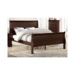 Crown Mark B3800 Louis Philip in Cherry Bedwoth sleigh bed features and wood headboard and footboard