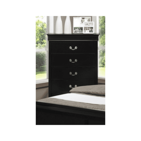 Louis Philip in Black Chest By crown mark with 5 drawers product image