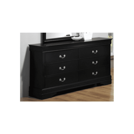 Louis Philip in Black Dresser By crown mark with 6 drawers product image
