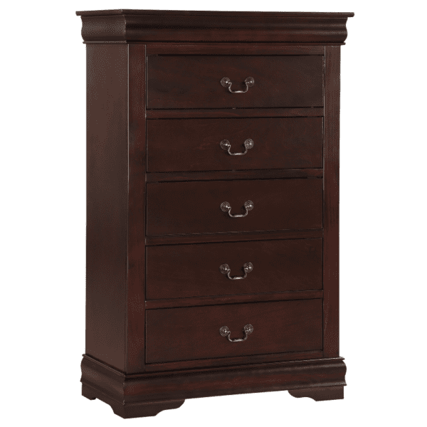 Crown Mark B3800 Louis Philip in Cherry Chest with 5 drawers and handles product image