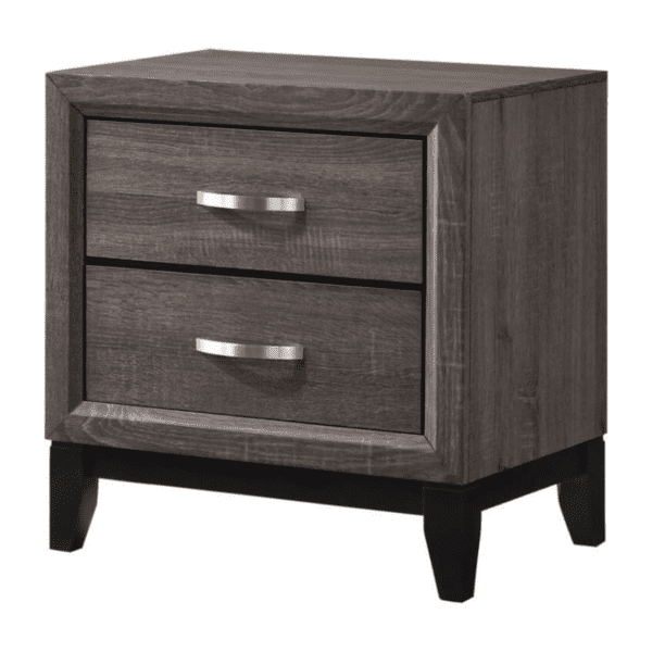 Akerson nightstand By Crown Mark with 2 drawers handles and wood finish product image