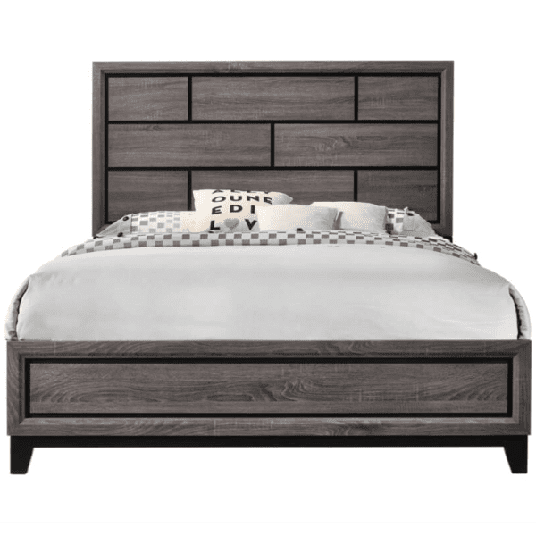 Akerson bed By Crown Mark with wood paneling headboard design product image