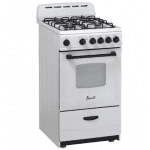 Avanti 20" Free Standing Gas Stove White GR2011CW angled product image