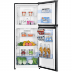 FF10B3S Avanti 10.0 cu ft. Apt. Size Refrigerator Stainless Steel open with food product image