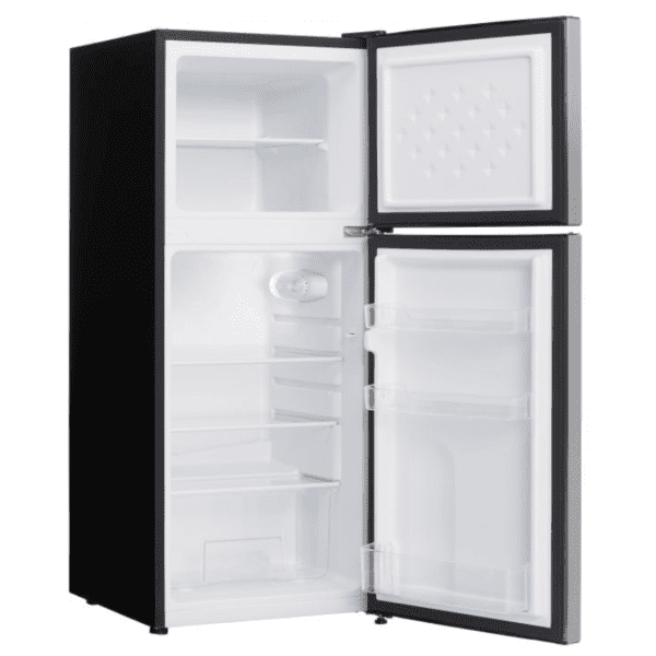 DCRD042C1BSSDB Danby 4.2 cu. ft. Top Mount Compact Refrigerator angled and open product image