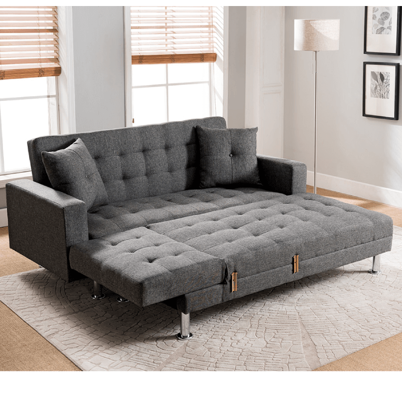 Sectional Click Clack Sofa Bed With Reversible Chaise By Milton Green Stars feet up product image