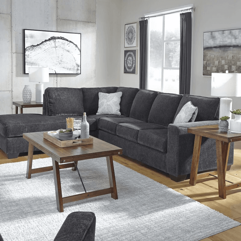 Altari 2-Piece Sectional with Chaise wood tables product image