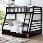 Luisa Espresso Wood Twin/Full Bunk Bed with Drawers by Asia Direct product image