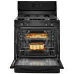 WFG320M0BB Black Stove with large window oven open product image