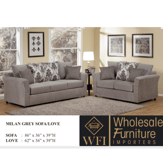 Milan in Soft Grey Sofa and Loveseat By Wholesale Furniture Importers product image