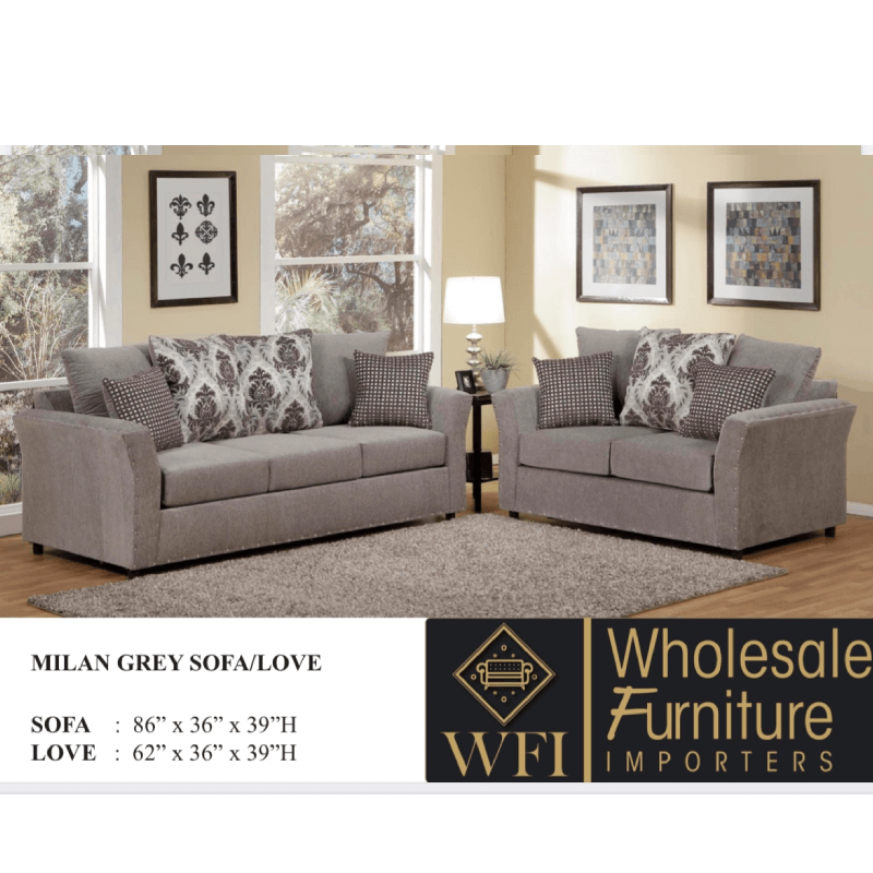 Milan in Soft Grey Sofa and Loveseat By Wholesale Furniture Importers product image