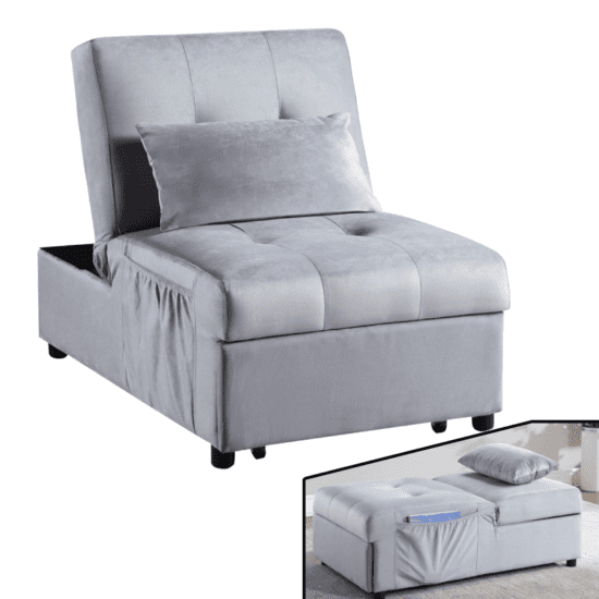 Grey Lift Top Storage Bench with Pull-out Bed By Home Elegance product image