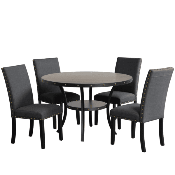 Crispin 5 Piece Dining Set in Granite Finish By Crown Mark product image