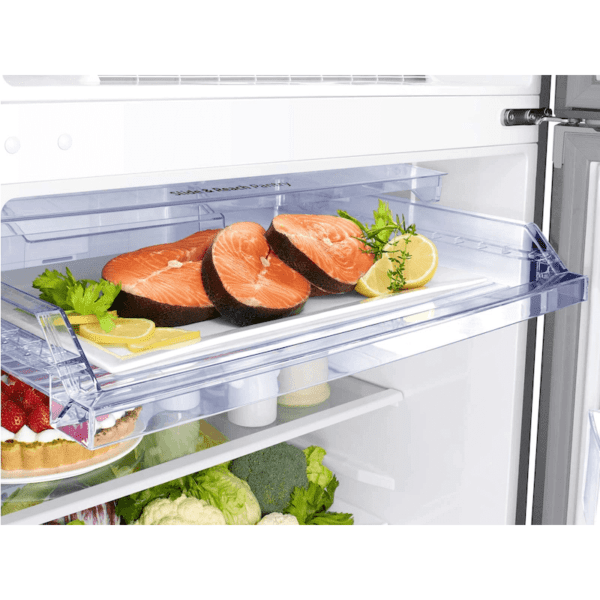 18 cu. ft. Top Freezer Refrigerator with FlexZone™ and Ice Maker in Stainless Steel open slide out pantry drawer product image