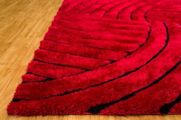 800 3D Shag in Red and Black Rug 5x7 close up product image