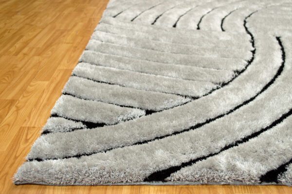 800 3D Shag in silver Rug 5x7 flat product image