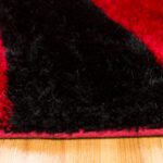 803 3D Shag in Red and Black Lava Rug 5x7 folded close up product image