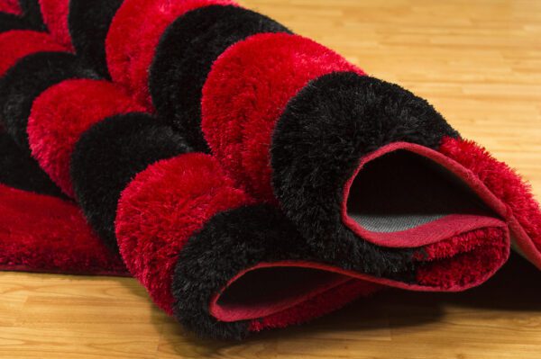 803 3D Shag in Red and Black Lava Rug 5x7 folded product image