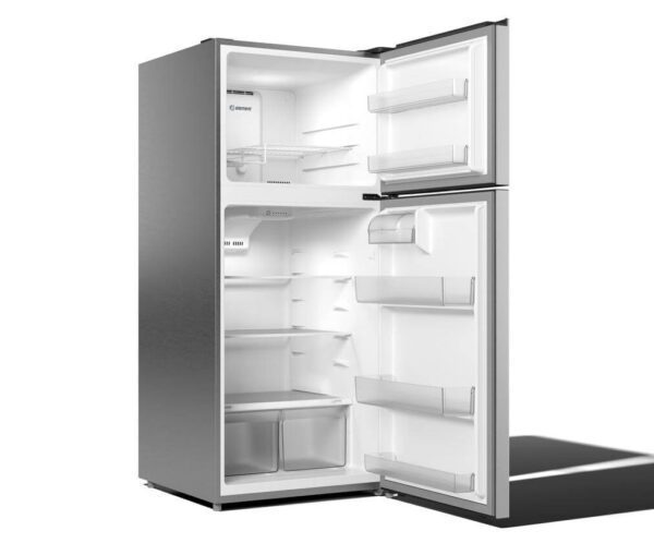 Element 17.6 Cu.Ft. Top Mount Refrigerator in Silver angled open product image