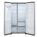 LG 27 Cu. Ft. Side-by-Side Refrigerator with Smooth Touch Ice Dispenser Smooth Silver doors open product image
