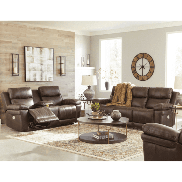 Edmar Power Reclining Sofa and Loveseat Set with Adjustable Headrest By Ashley product image