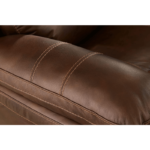 Edmar Power Reclining Sofa with Adjustable Headrest By Ashley arm close up product image