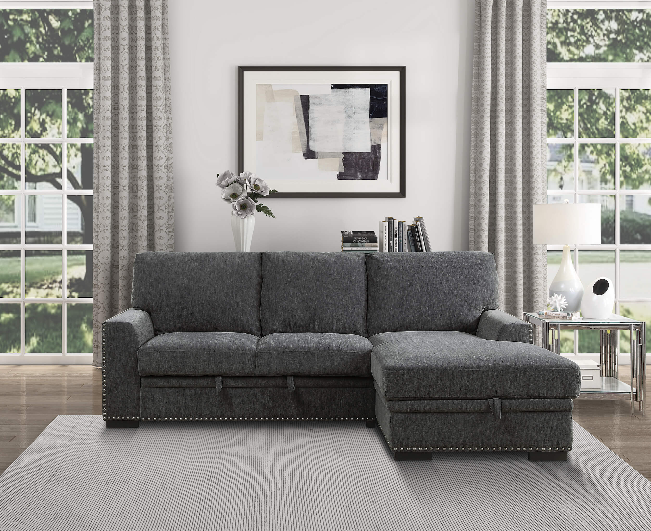 Morelia Stationary Fabric Sectional By Home Elegance in room product image