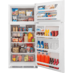 Frigidaire 20.4 Cu. Ft. White Top Freezer Refrigerator open product image