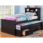 Storage Trundle Bed with Bookcase By Poundex product image