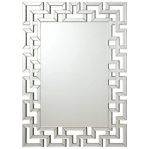 Interlocking Greek Frameless Wall Mirror Silver By Coaster product image