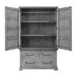 Beach House Armoire in Dove Grey By Martin Svensson no background doors open product image