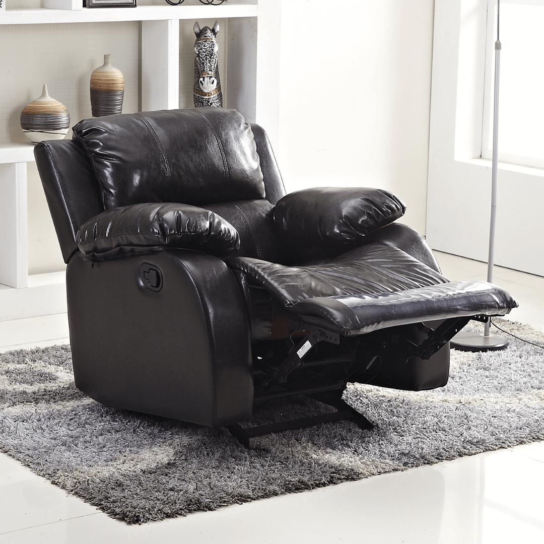 Chocolate Faux Leather Recliner By Mcferran product image