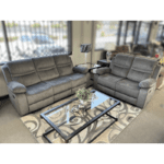 Maddox in Grey Sofa and Loveseat With 4 Recliner By Home Source Design product image